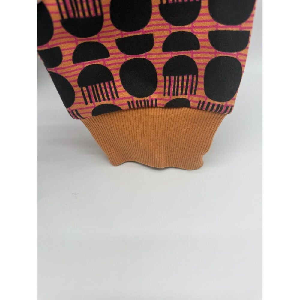 Target Women's Size Medium Black and Orange Patterned Hoodie Pullover - Picture 4 of 7